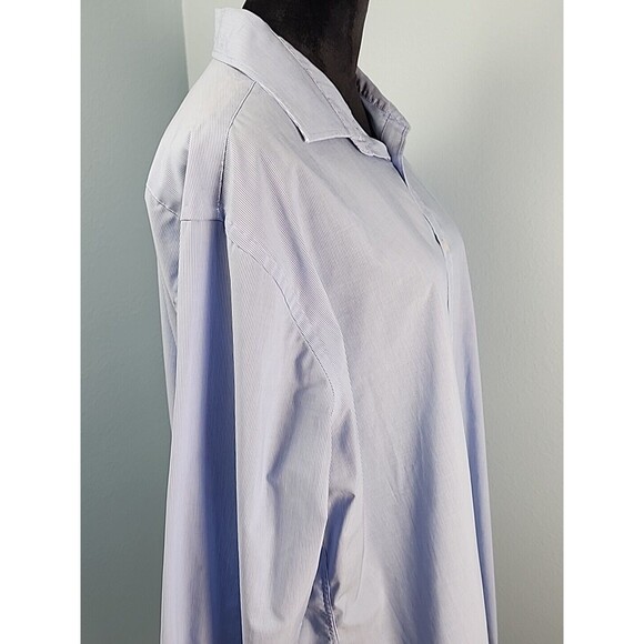 Tommy Hilfiger Mens Athletic Fit Stretch Pinstripe Dress Shirt Size 17.5 34/35 - Picture 5 of 8